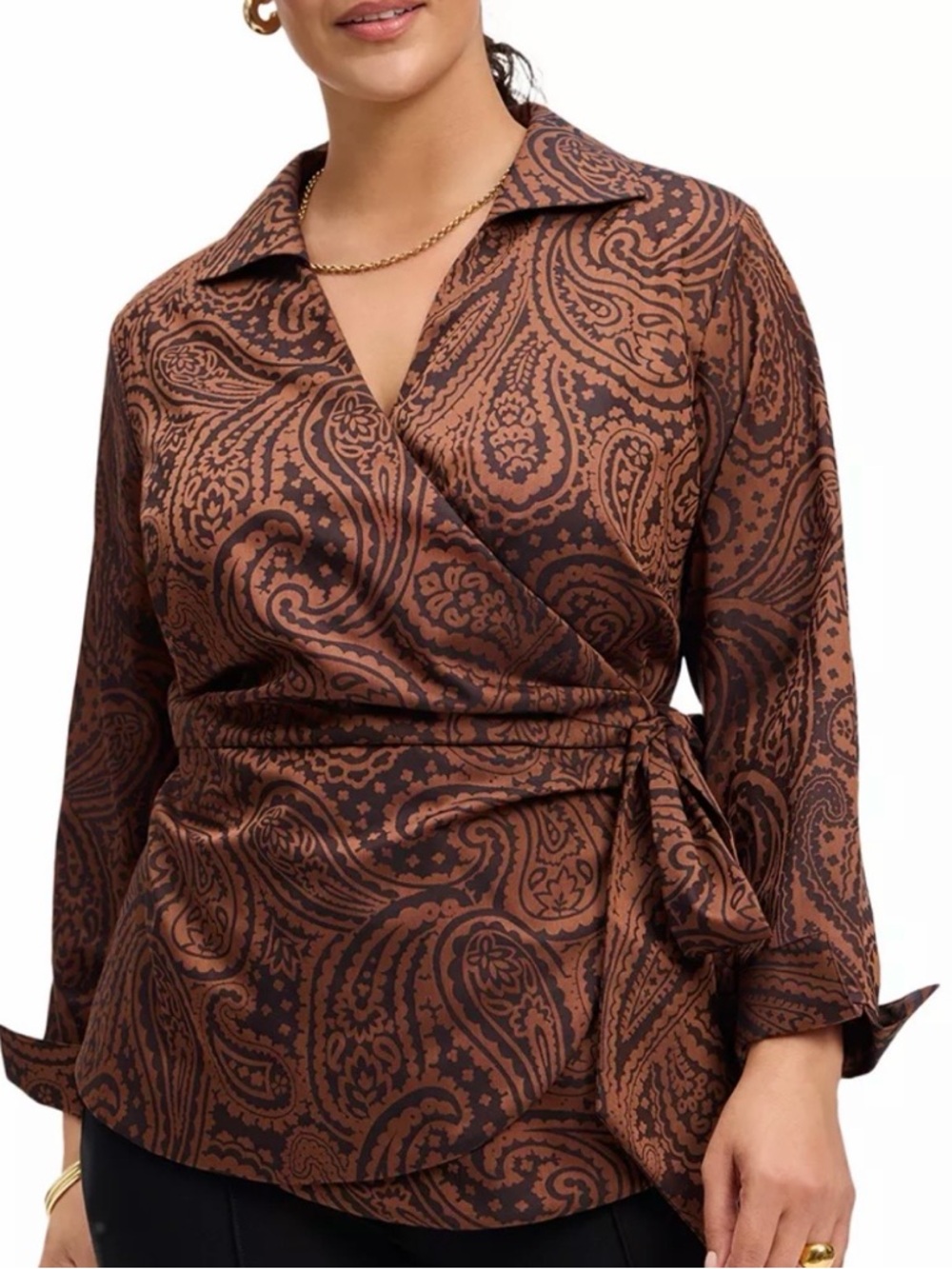 NWT Foxcroft Plus Paisley Jacquard Wrap
Top Women’s Brown/Black Size 2X